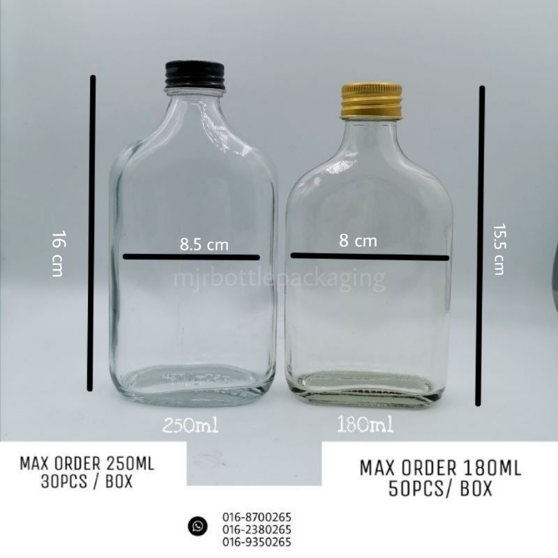 [READY STOCK] Botol Kaca Flat/ botol kaca leper / botol kaca kopi ...