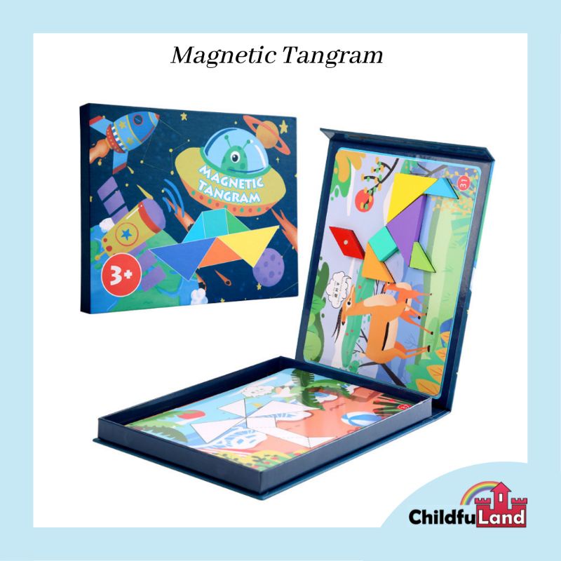 7pcs Wooden Magnetic Tangram / Magnetic Puzzle for Kids Early Learning ...