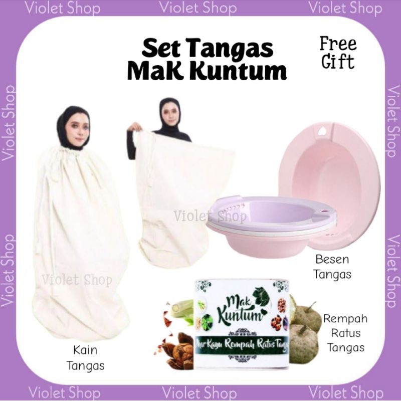 Set Tangas Mak Kuntum Tangas Rempah Tangas Set Sauna Set Pantang