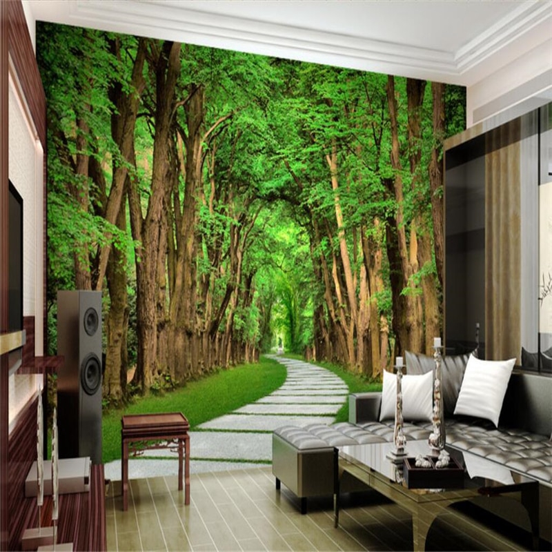 Custom wallpaper murals Photos Tree-shaped stone road 3D landscape ...
