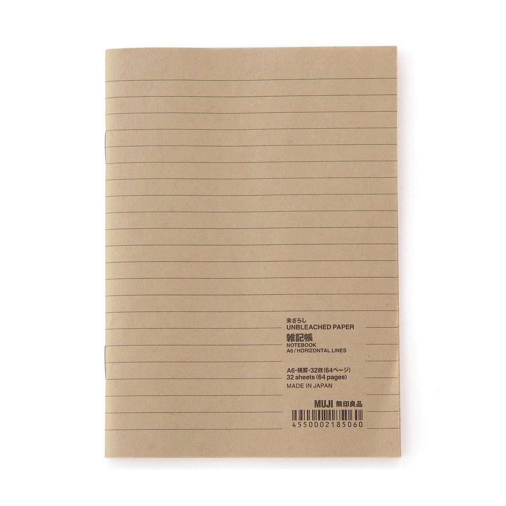 MUJI Unbleached Paper Notebook A6 Ss18 Shopee Malaysia