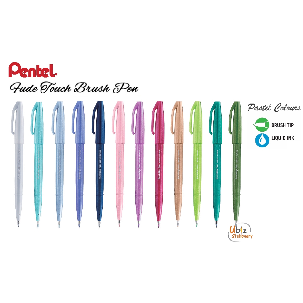 Pentel Fude Touch Brush Sign Pen SES15C (Pastel Colours) | Shopee Malaysia