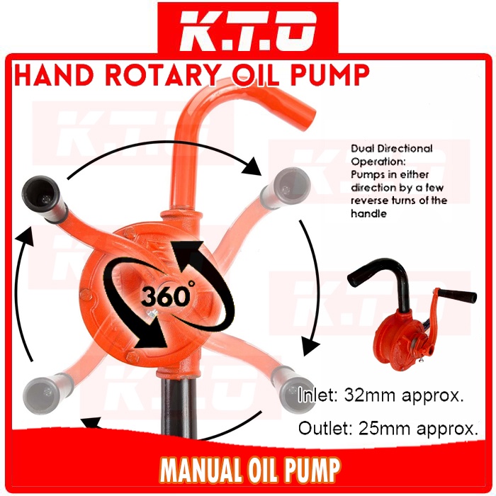 Hand Crank Pump Aluminum Alloy Manual Oil Pump Inlet 32mm Outlet 25mm