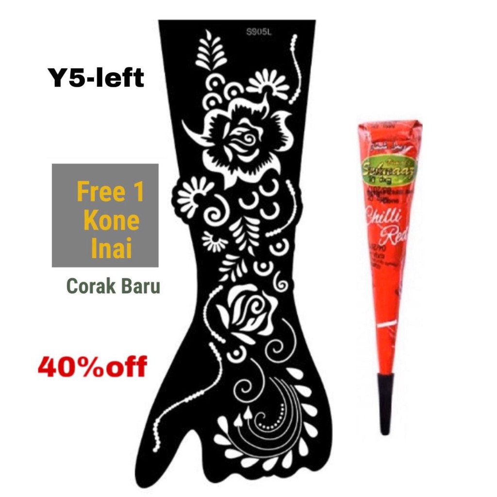 Sticker Vinyl Corak Inai Henna Design Baru Inai Stencils 2020 | Shopee ...