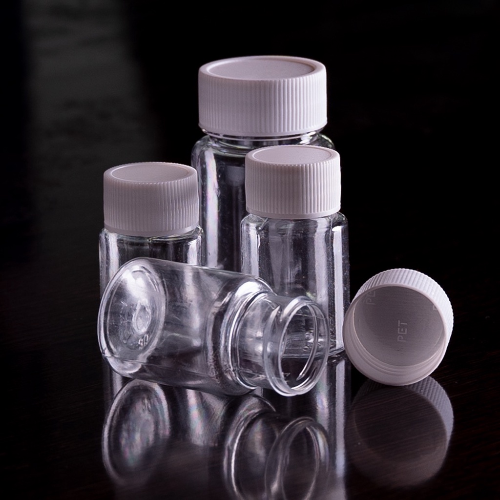 15ml 20ml 30ml 50ml SCREW CAP Medicine Capsule Plastic Bottle Transparent Container with Sealed