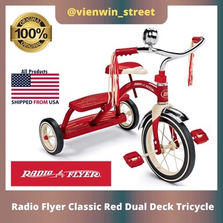 Radio Flyer Classic Red Dual Deck Tricycle Trike Bicycle Ride On Little Tikes Big Flyer Push car Walker Leapfrog Shopee Malaysia