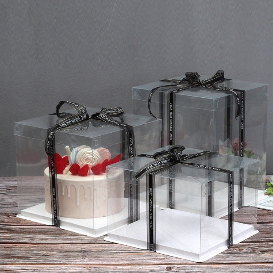 6''/8''/10 '' Transparent Cake Box/Flower Box/Display Box (WITHOUT ...