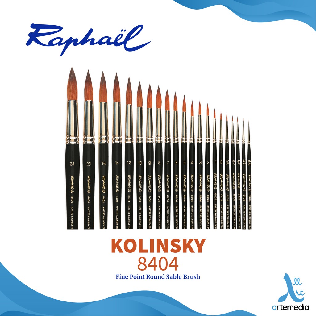 Raphael 8404 Fine Point Round Kolinsky Sable Brush 01/02 Shopee Malaysia
