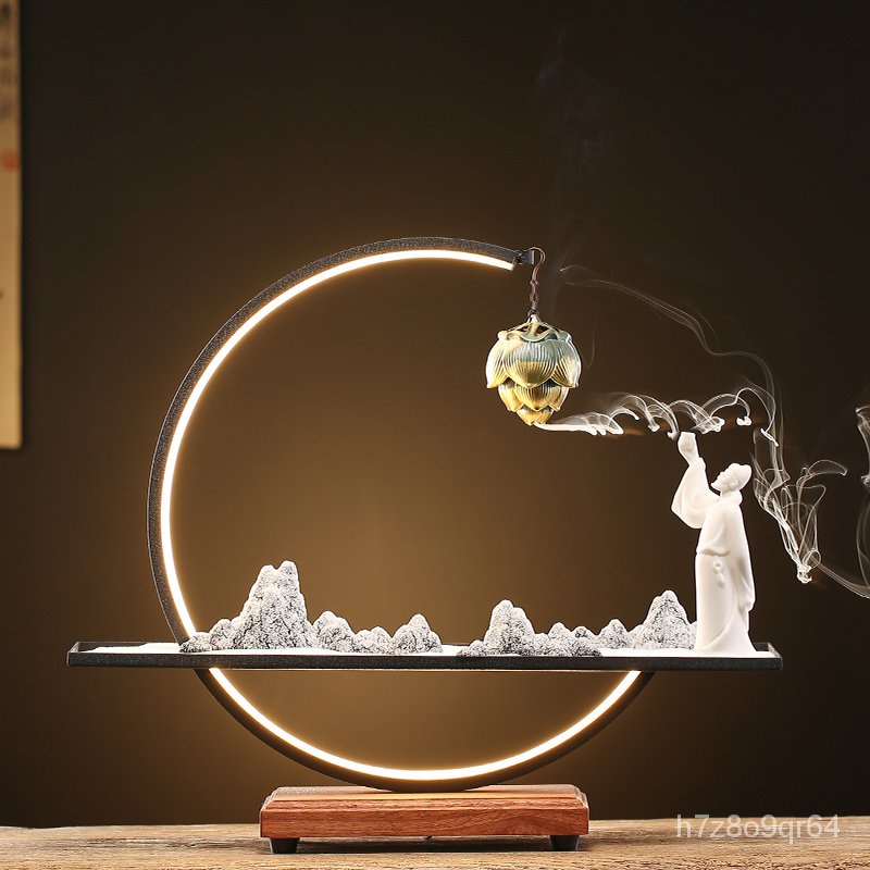 Waterfall Tower Incense Burner Led Light Electric Arabic Style Incense