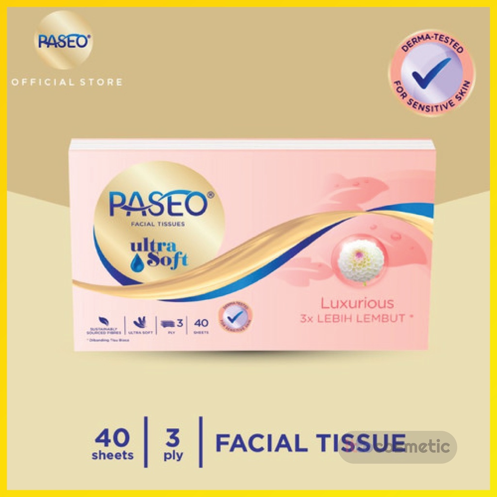 Paseo Ultra Soft Facial Tissue 40s | Soft Tissue 40 Sheets | Shopee ...