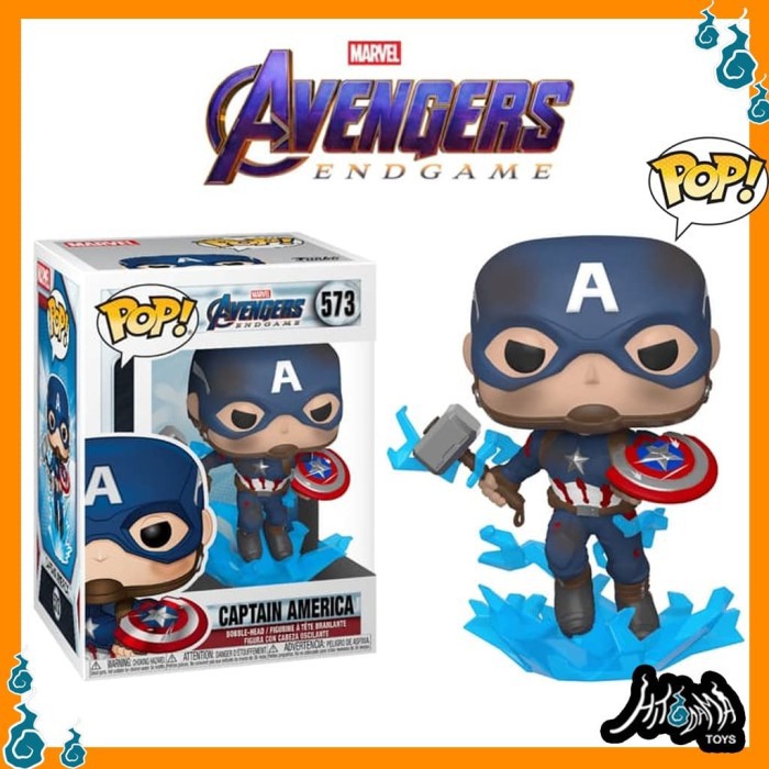 Avengers: Endgame - Captain America W / Mjolnir 573 Funko POP! Marvel ...