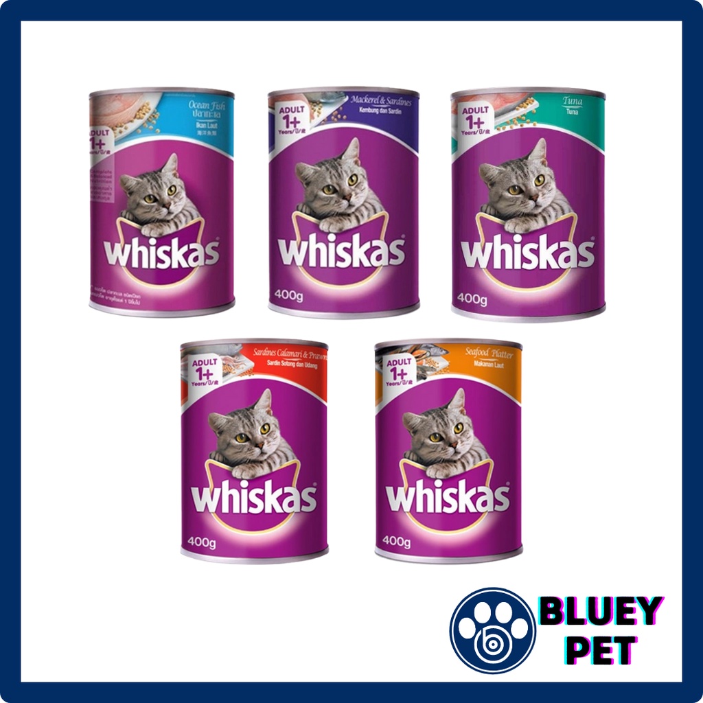Whiskas Cat Canned Food 400g / Wet Cat Food / Makanan Kucing Basah