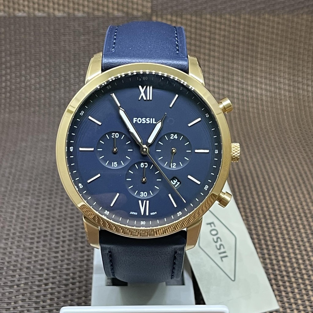 Neutra chronograph hotsell navy leather watch