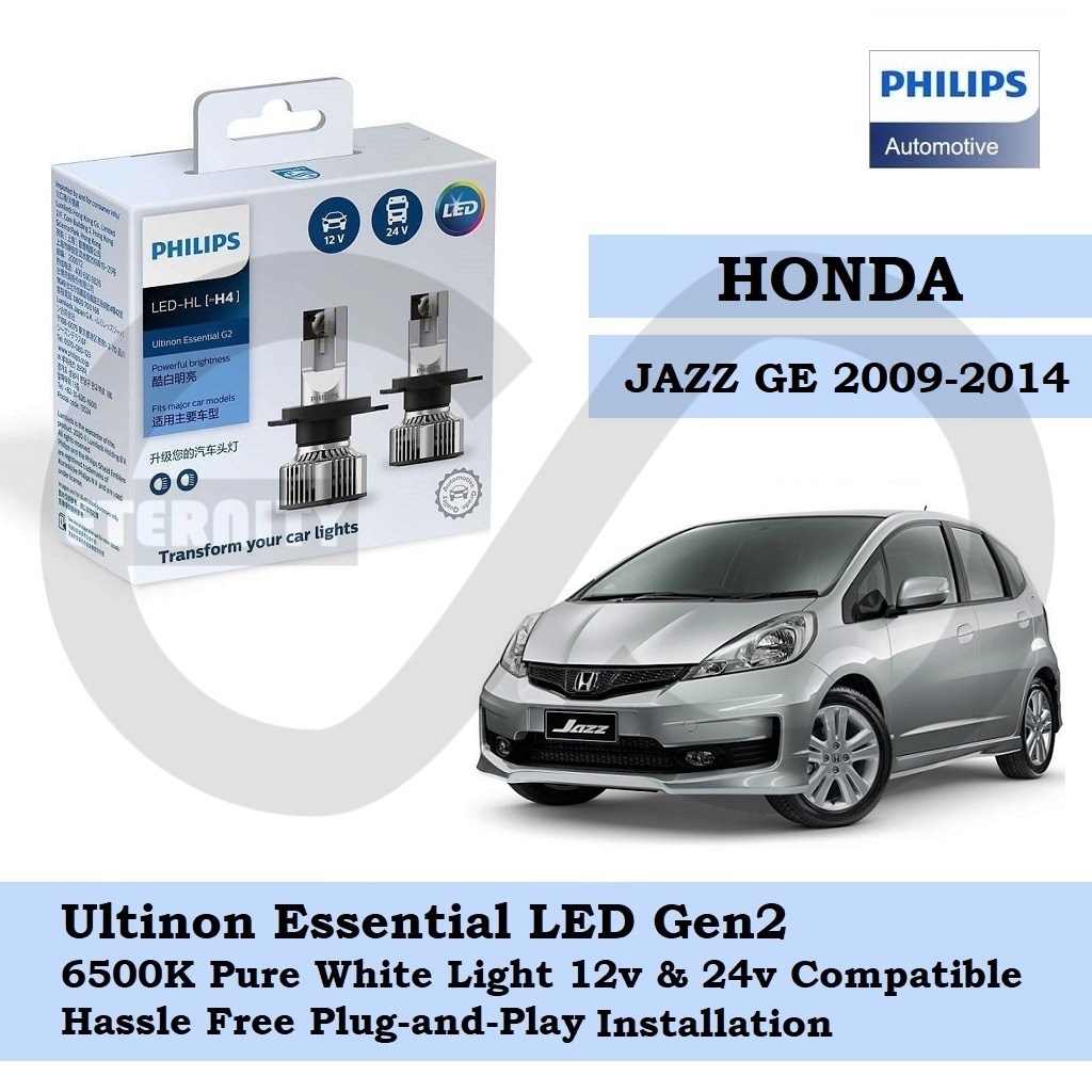 Philips New Ultinon Essential LED Bulb Gen2 6500K H4 Set for H/D Jazz