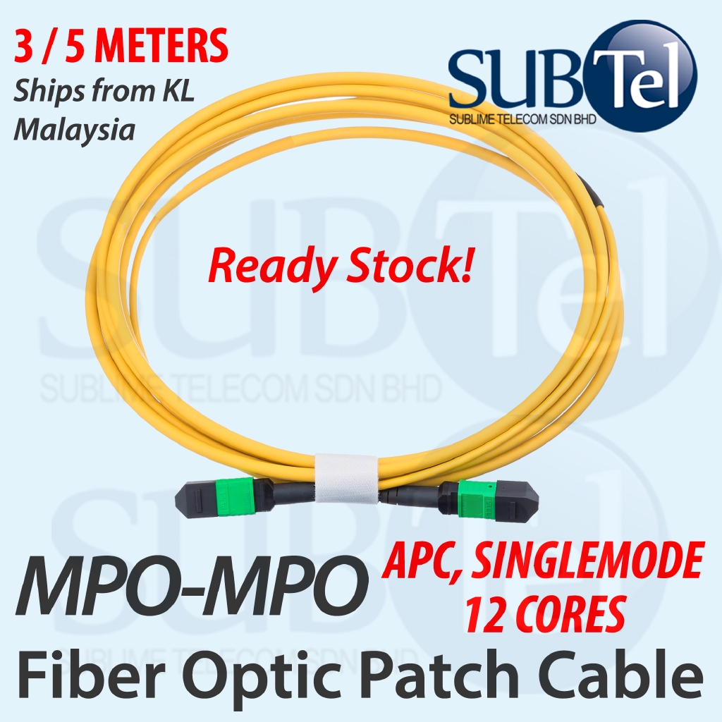 MPO-MPO Female APC 12 Cores Single Mode SM Fiber Optic Trunk Cable