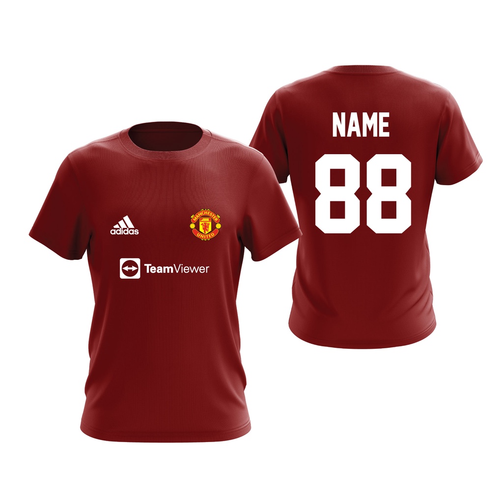 Baju Malaysia Manchester United Football Jersey Baju Bola Sepak CUSTOM NAME NUMBER MICROFIBER JERSI KASTEM MADE CETAK Shopee Malaysia