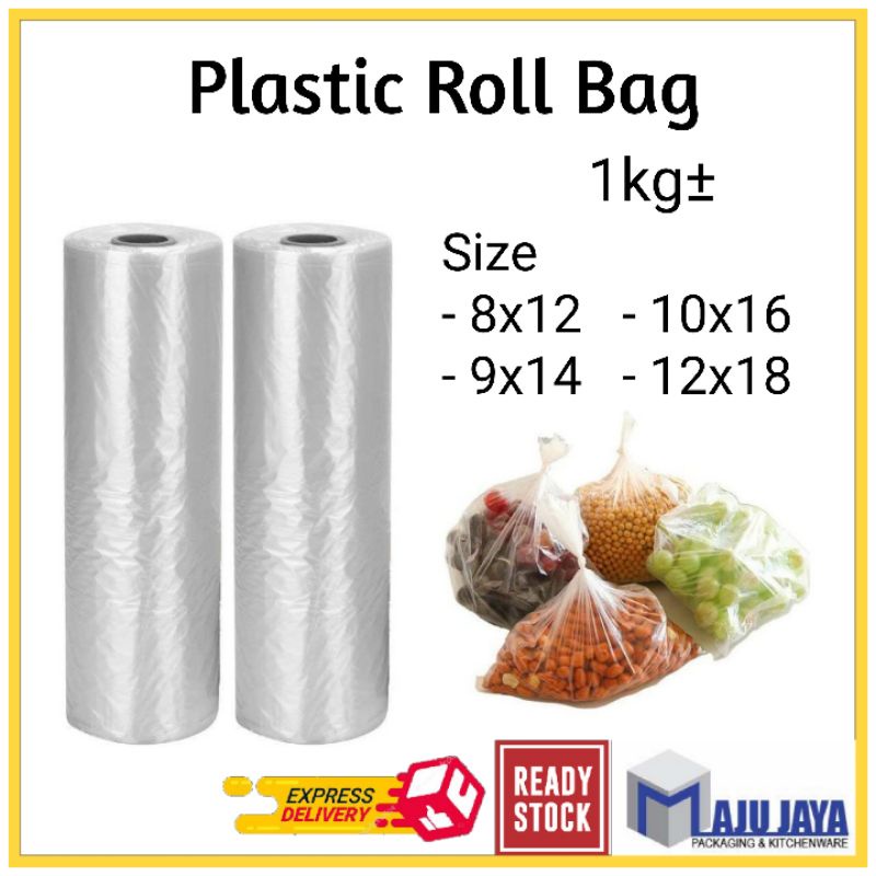 Plastic Bag Roll 1kg± / Supermarket Packaging Food / supit gulung untuk