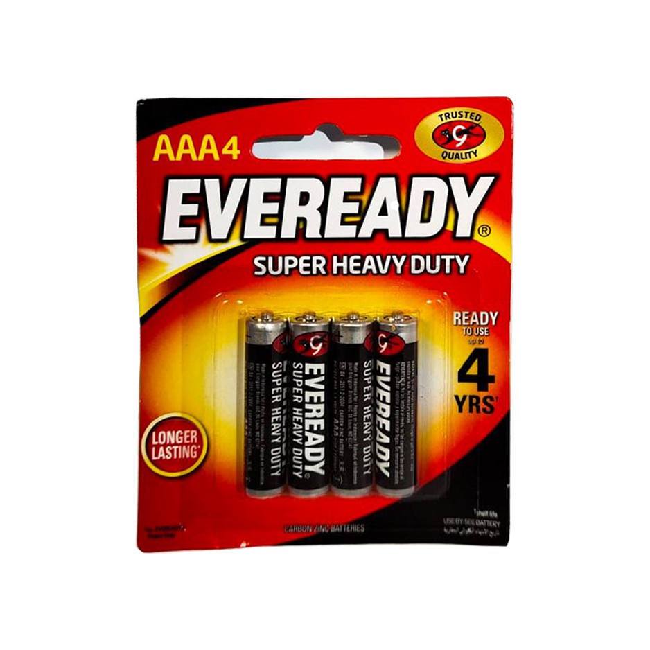 Eveready Aaa Super Heavy Duty Battery 4pcs Card Pack Shopee Malaysia 6698