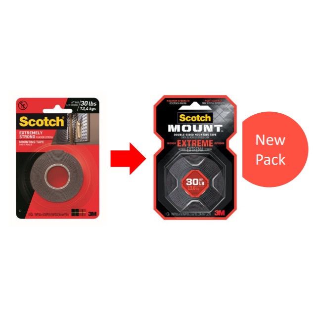 3M Scotch 414 Extreme Strong Mounting Double Sided Tape (25.4mm x 1.52m) (1 Pc/Pack) Shopee
