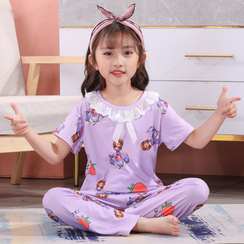 NZ Nightwear Big Girl Pajamas Set Girls Sleepwear Set Kids Pajamas Baju Tidur Girl Cartoon Cute Sleep Night Shopee Malaysia