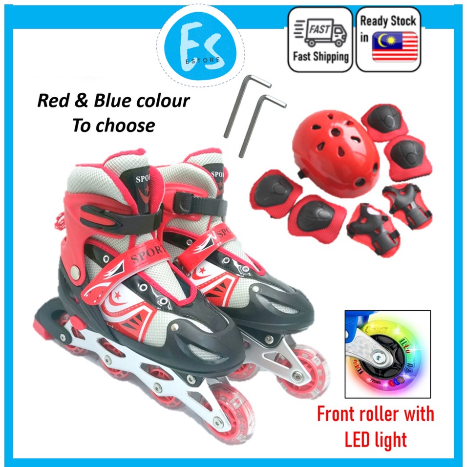 🌟🆂🅰🅻🅴🌟 INLINE SKATE ROLLER BLADE WITH LED LIGHT ADJUSTABLE SIZE S, M, L ...