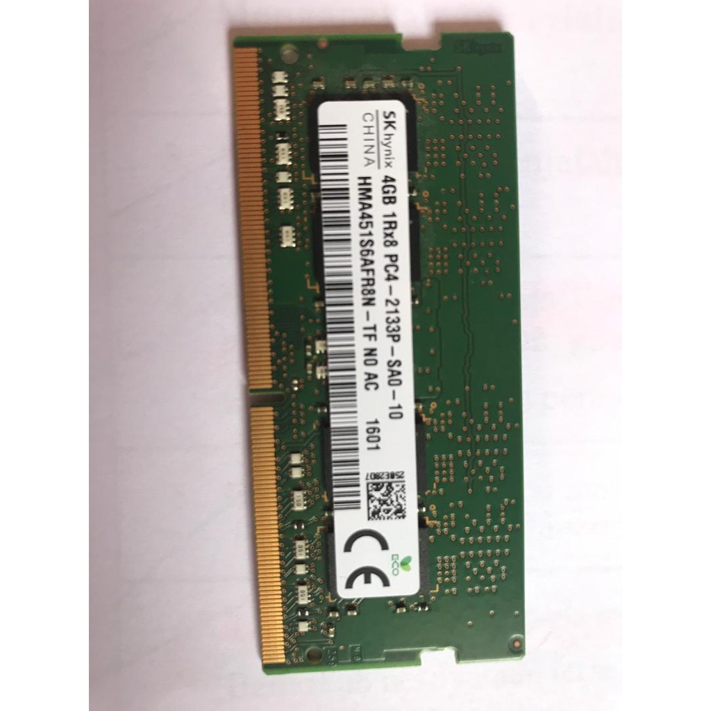 Barrette Mémoire RAM DDR4 Lenovo - 4 Go - PC4-17000 (2133 MHz) - Non-ECC - 1Rx8 - DIMM - Occasion Fonctionnelle