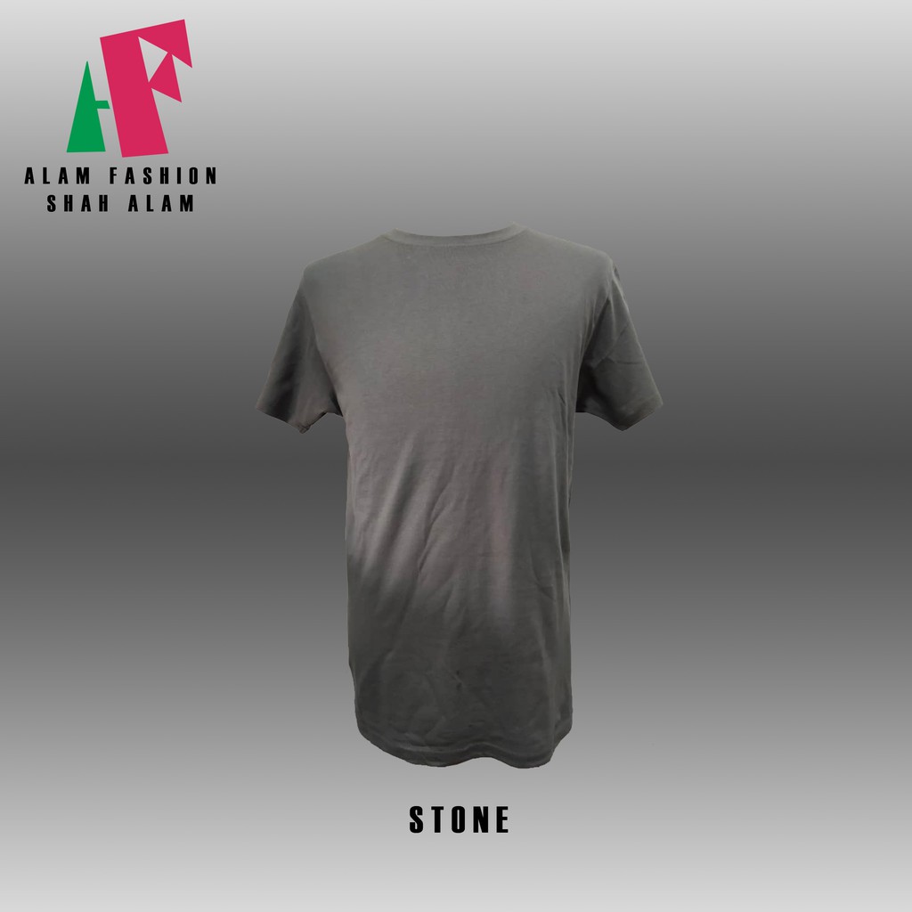 Alam Fashion T-shirt Cotton Short Sleeve (Stone and Sand) | Shopee 
