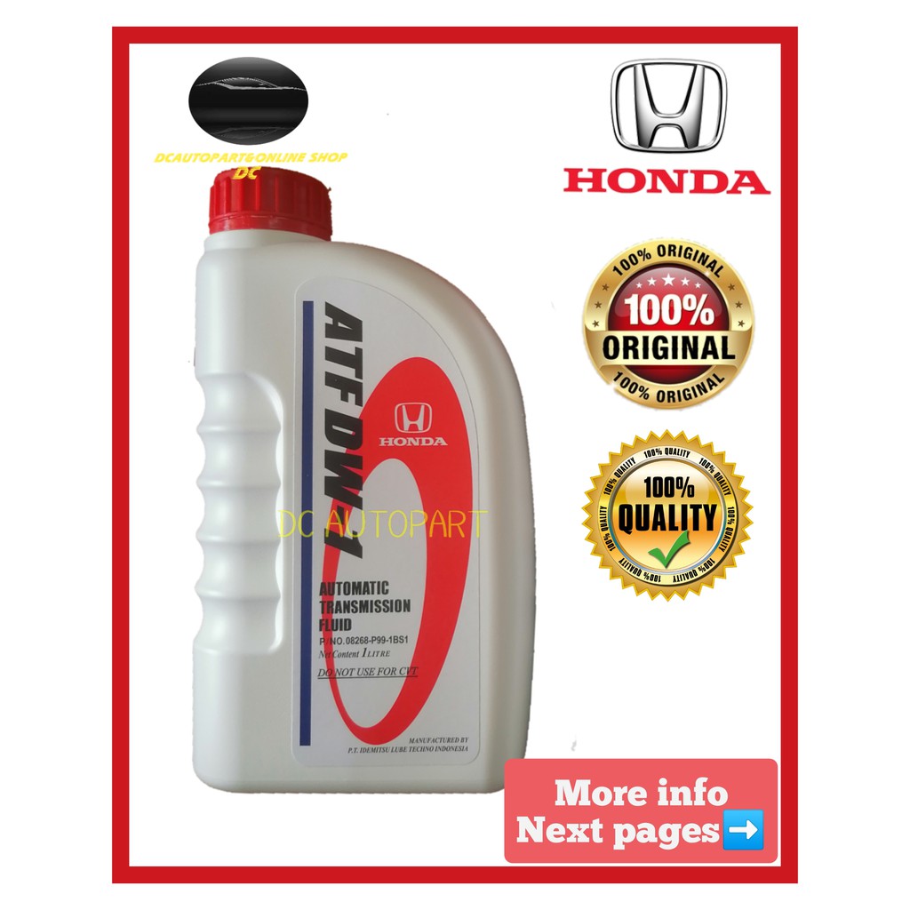100 ORIGINAL HONDA DW1 DW1 AUTO TRANSMISSION FLUIS ATF GEAR BOX OIL