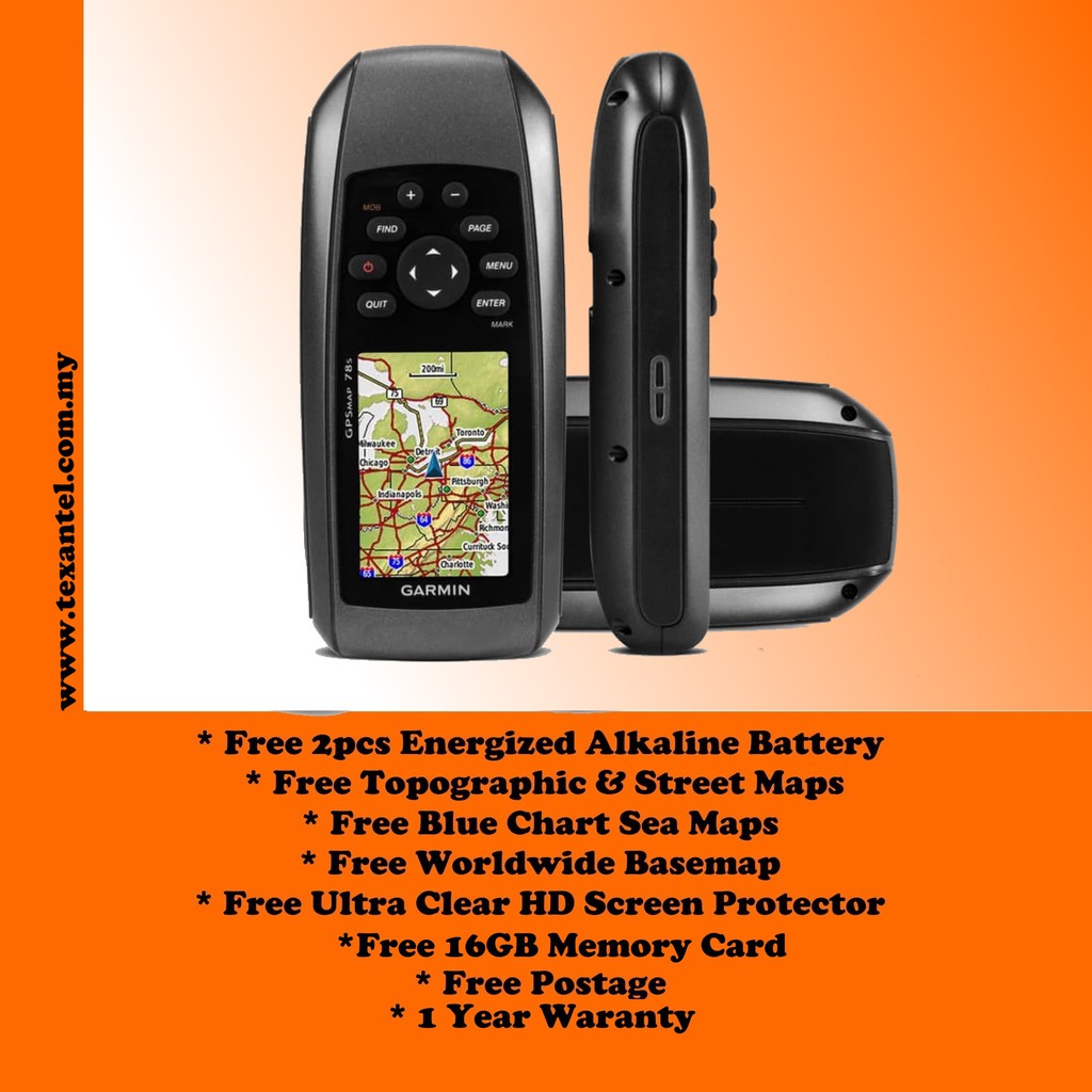 ciTC Garmin GPSMAP 78s Marine Handheld GPS Free 16gb Card With Sea