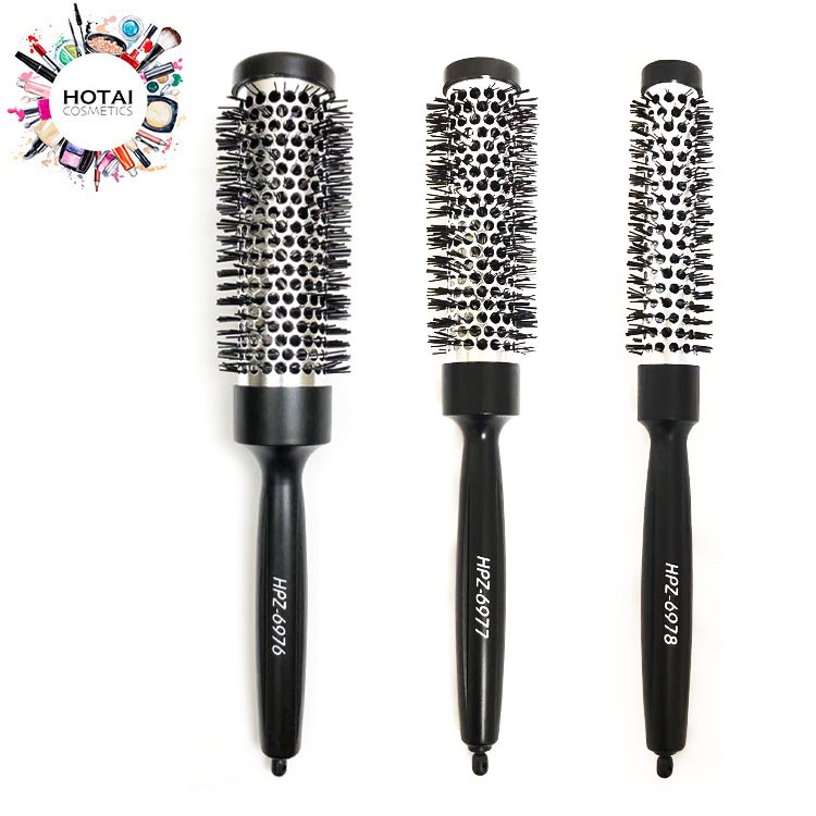 HPZ Aluminum Tube Breathable Large Round Comb Non-Static Styling Hair ...
