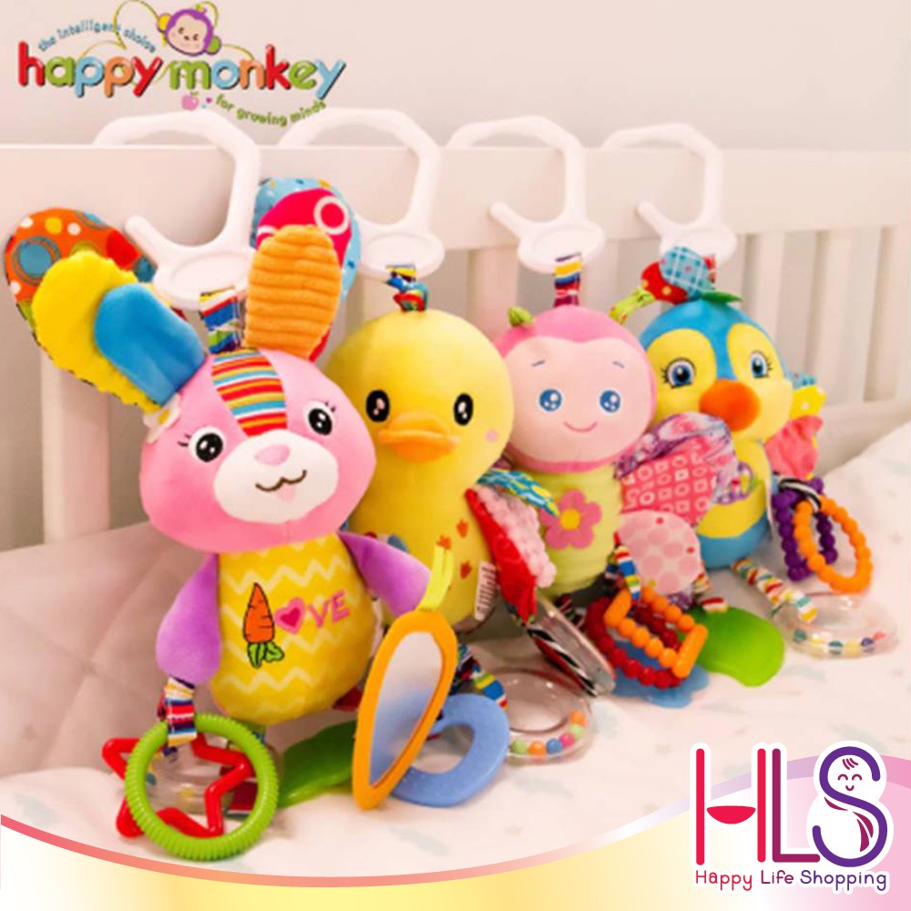HLS Baby Plush Soft Animal Bed Mobile Bunny Rattle Infant Bed