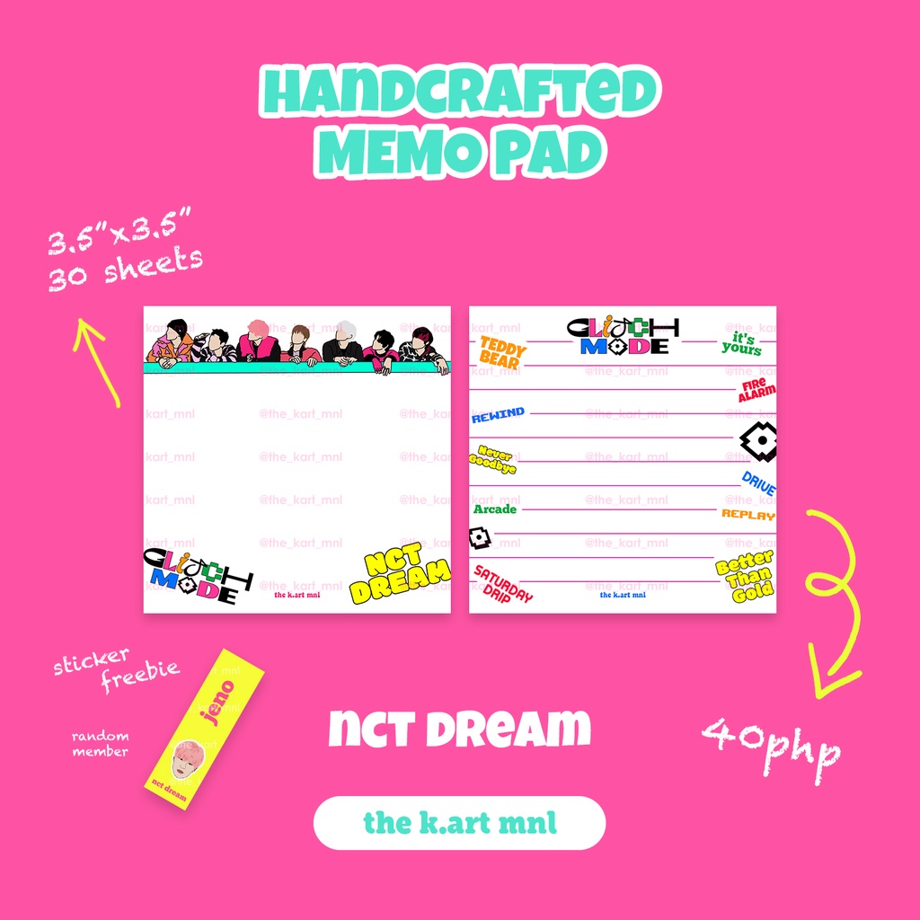 NCT DREAM GLITCH MODE Ver. - HANDCRAFTED TO-DO LIST & MEMO PAD | Shopee ...