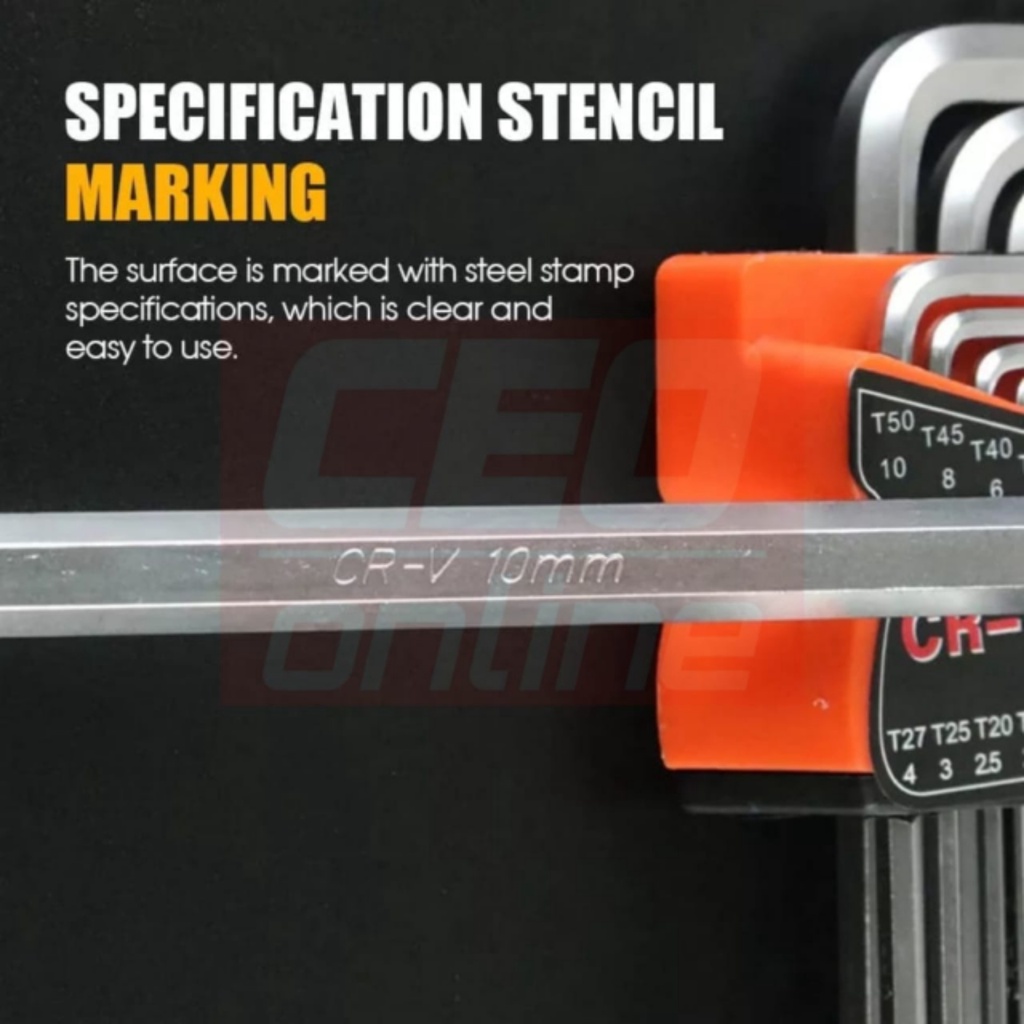 CEO 🇲🇾 9Pcs Allen Key Flat Hexagon Wrench Metric Size Allen Key Short ...