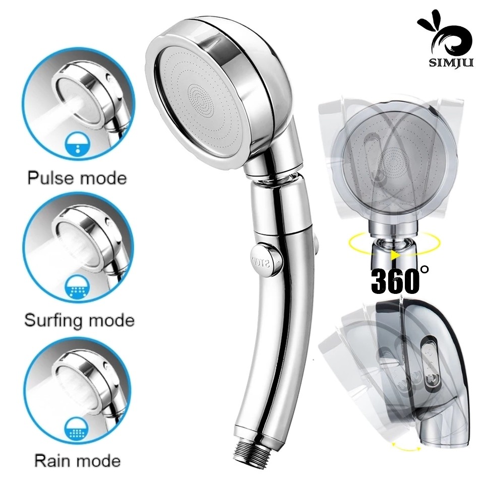 3 Modes 360 Detachable Settling Water Heater Shower Head Handheld High ...