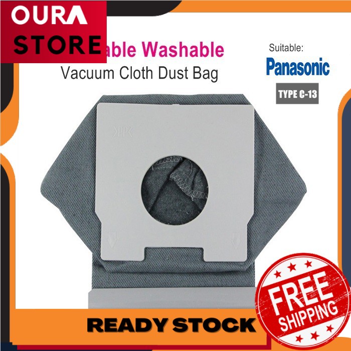 🔥Ready Stock🔥 Panasonic TYPE C13 Vacuum Dust Bag, Reusable Washable