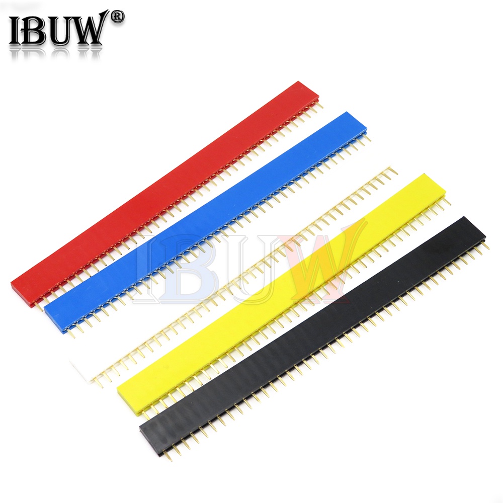 10PCS 2.54MM Pitch single row female Pin socket Red 40P 40PIN PCB ...