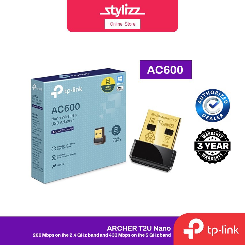 TP-Link Archer T2U Nano AC600 Dual Band Wireless WiFi USB Adapter