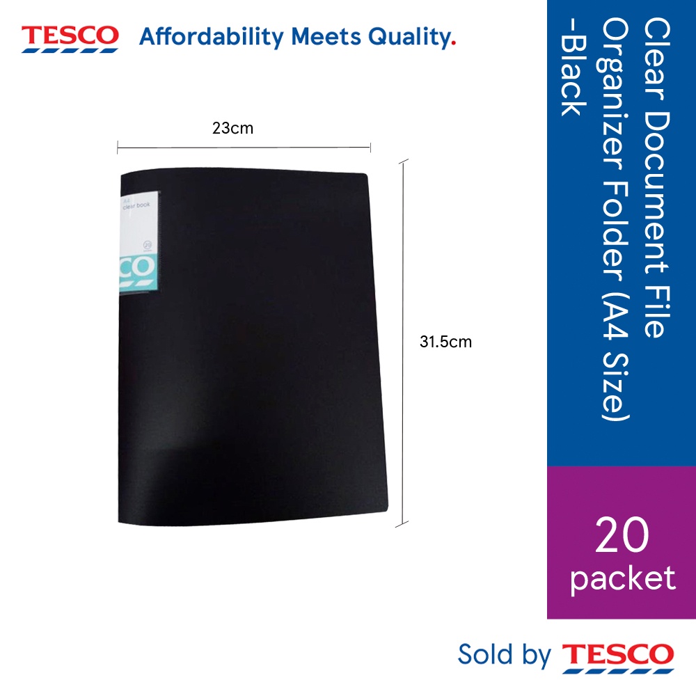 SHeB ☆Tesco Clear Document File Organizer Folder (A4 size) 20 Packet