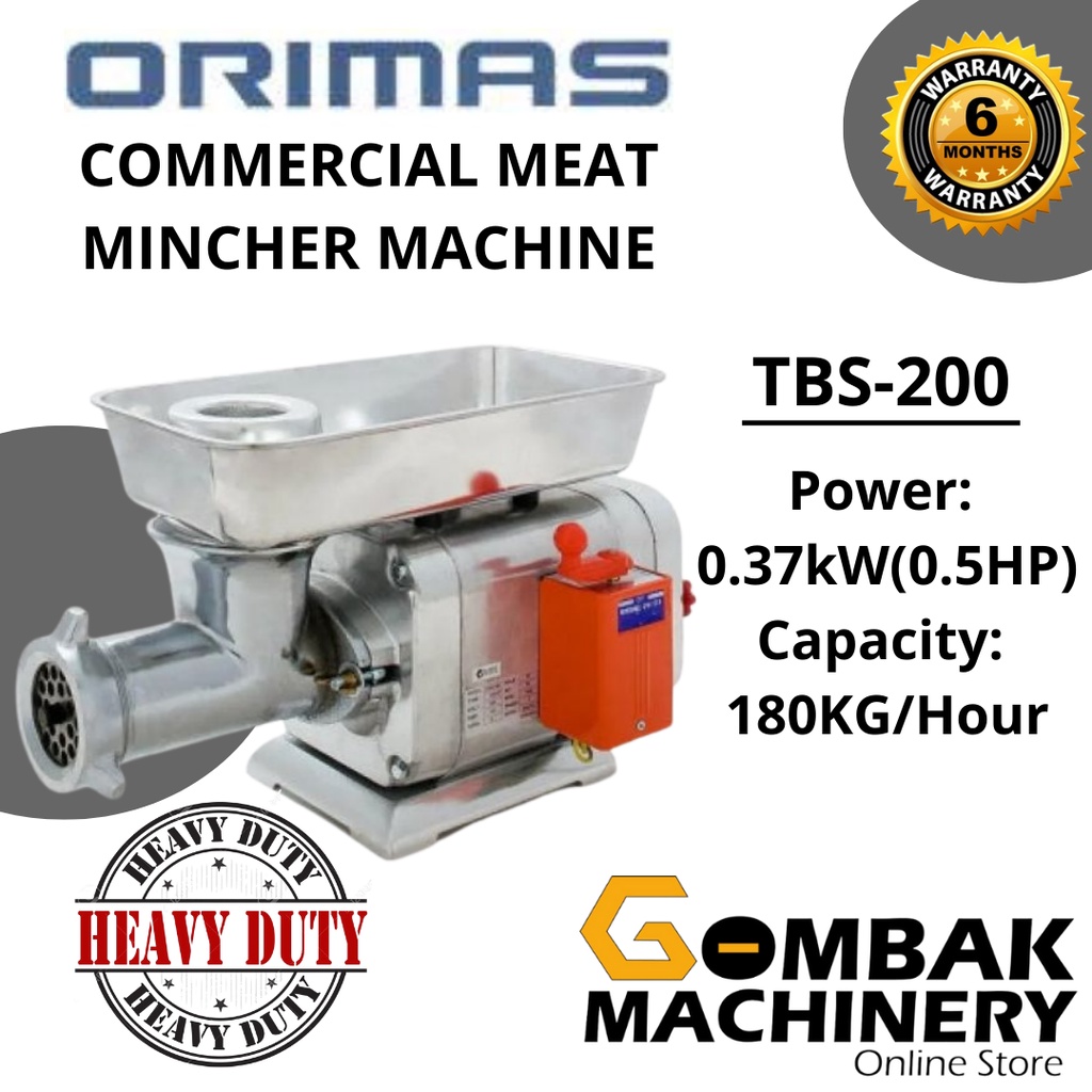 ORIMAS TBS200 (0.5HP) 370W Commercial Meat Mincer Machine Heavy Duty