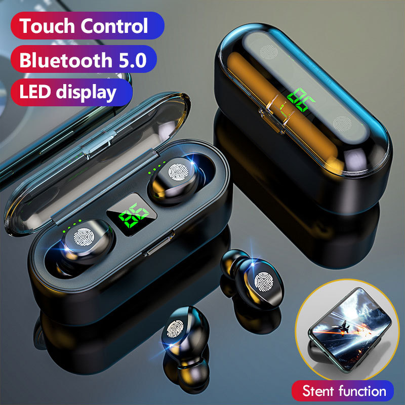 ZNP Bluetooth V 5.0 Earphone Wireless Earphones Stereo Sport Wireless Headphones F9 Upgraded Version Earbuds Headsets Shopee Malaysia