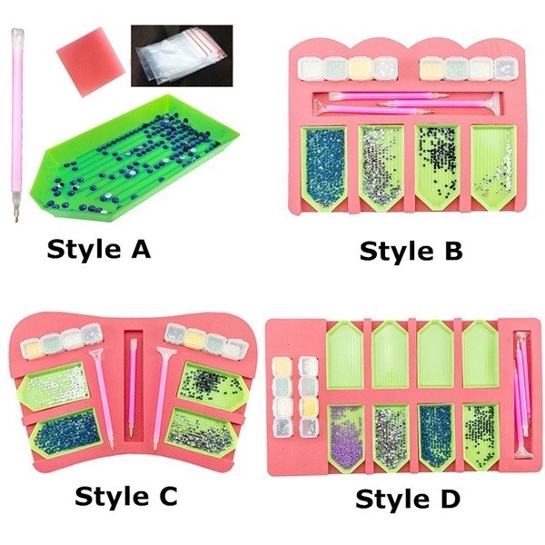 DOBUR 4 Grid/8 Grid Diamond Painting Kits Beading Tray Organizer To Keep Trays Containers