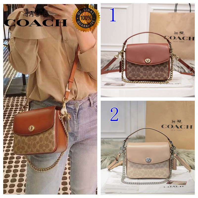 Coach handbag women fashion messenger shoulder bag flap opening and