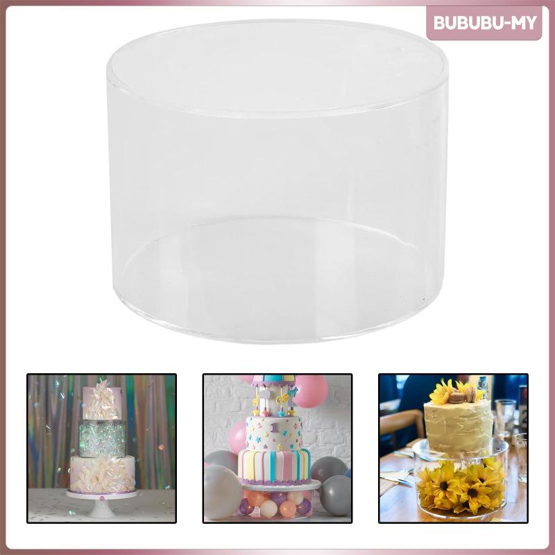 [BububuMY] Cylinder Display Riser Round Transparent Decoration Base ...