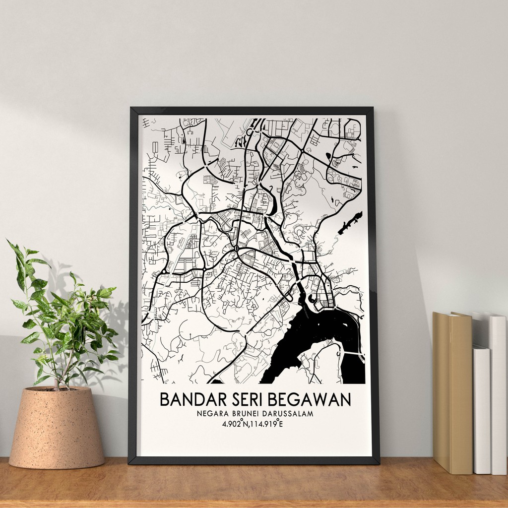 Rococo Frame | Kuala Lumpur, Brunei, Singapore | City Map Minimalist ...