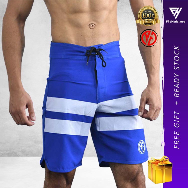 Clearance Board Shorts Blue with White Stripes by Resurrection Gear