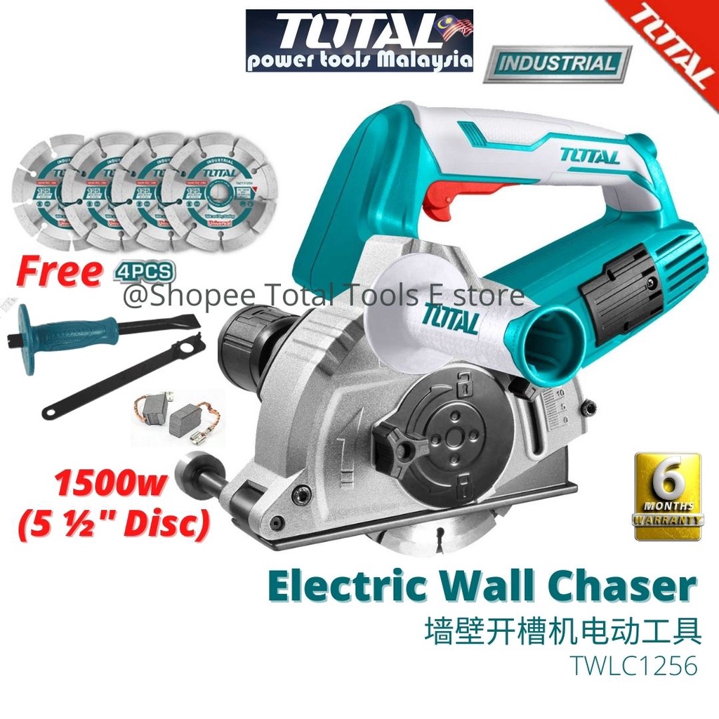 TOTAL Electric Wall Chaser 1500w 5 Disc TWLC1256 