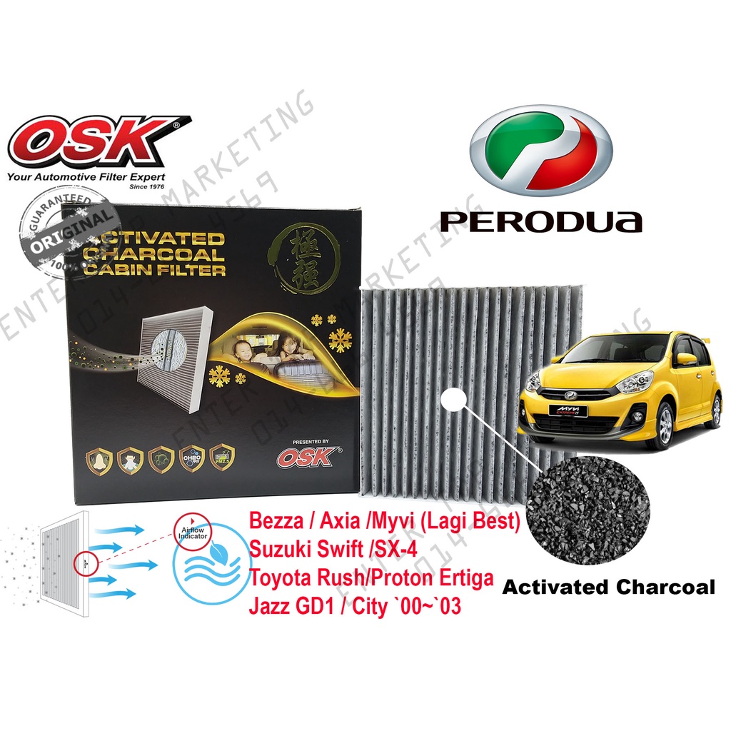Charcoal Filter Perodua Myvi Lagi Best D20N Axia Alza Bezza Ertiga City ...