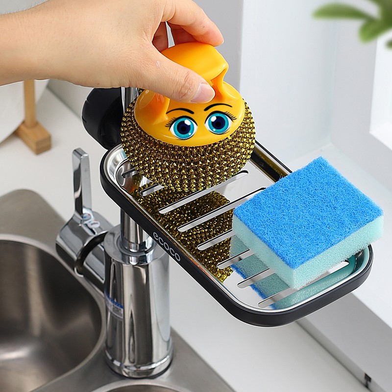 ECOCO Faucet Adjustable Sink Drainage Kitchen Bathroom Sponge Rack ...