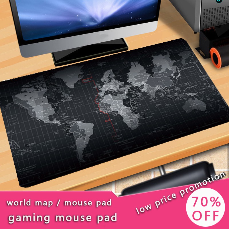 World Map Mouse Pad Gaming Large Mousepad Gamer Big Computer Mouse Mat ...