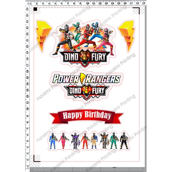 Power Rangers Dino Fury cake Topper 002 | Shopee Malaysia